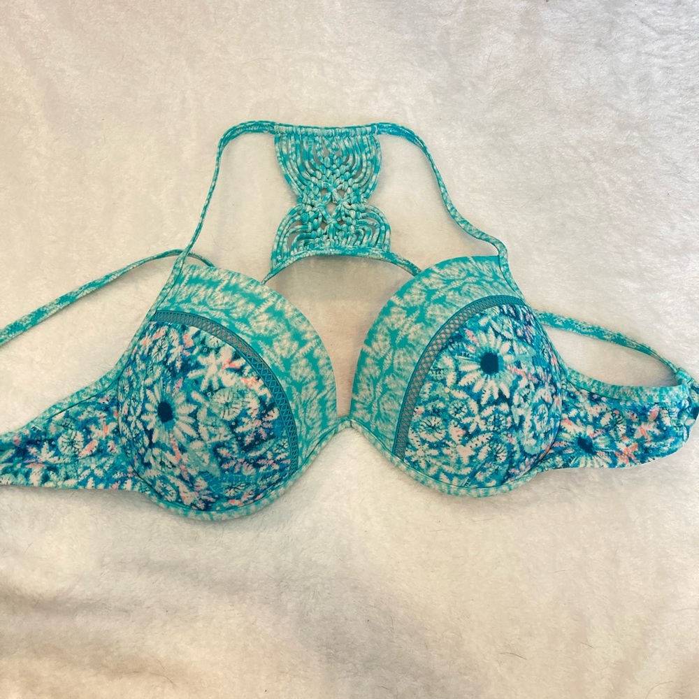 Target Blue Tie-Dye Design Bikini Top